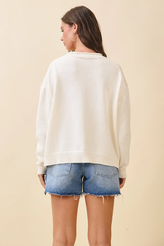 Bold Fruit Print Pullover