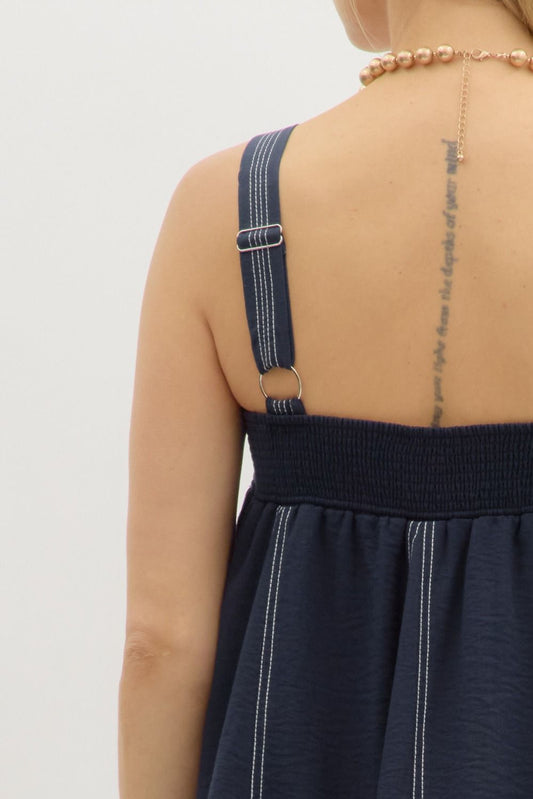 Navy midi dress