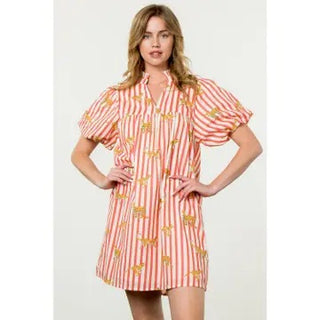 Striped Cheetah Print Dress