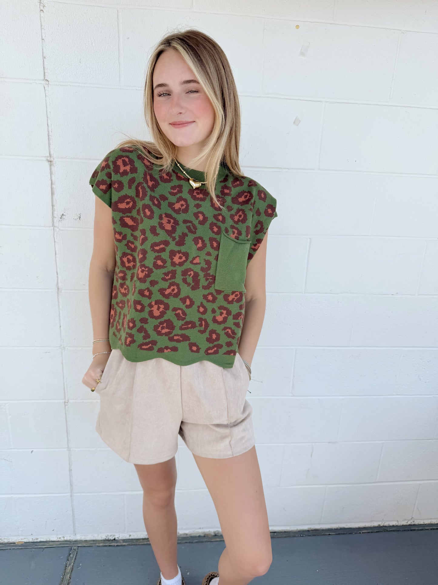 Effortless Edge Animal Print Knit Top