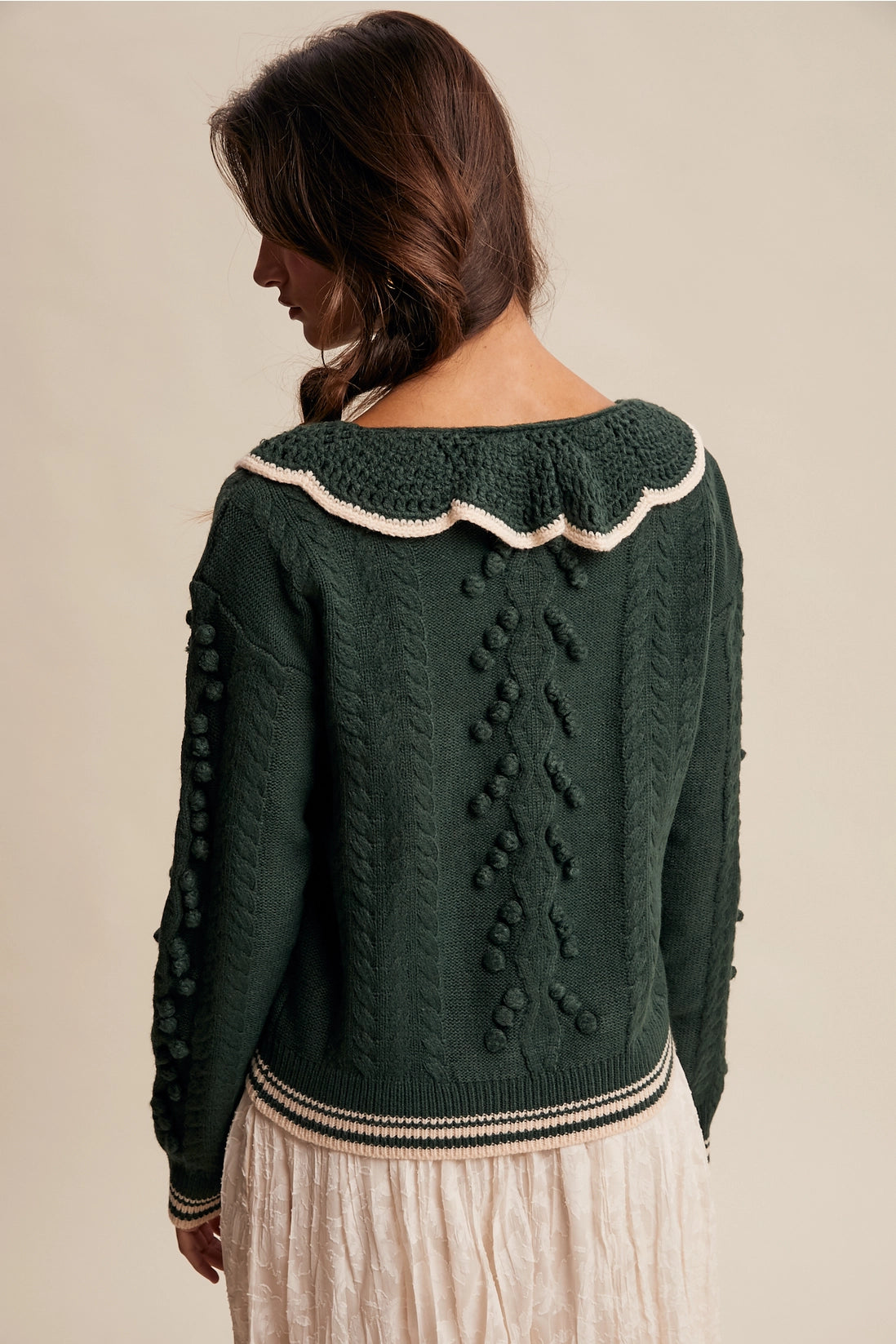 The Vintage Pom-Pom Cable Knit Sweater