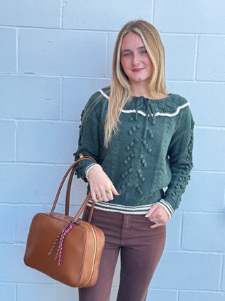The Vintage Pom-Pom Cable Knit Sweater