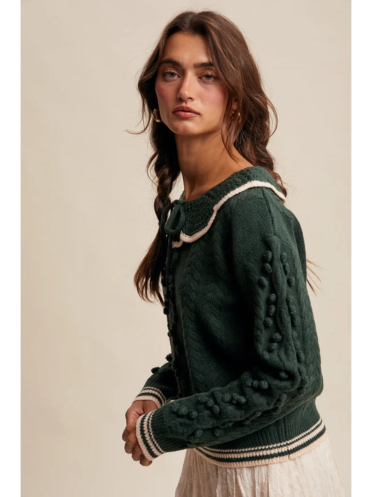 The Vintage Pom-Pom Cable Knit Sweater