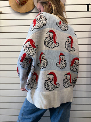 The Jolly Checkered Santa Cardigan