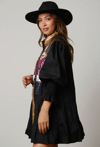 Sequin Nutcracker Poplin Mini Dress