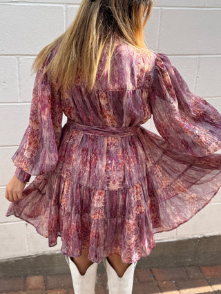 Shimmering Ruffled Neck Mini Dress with Front Buttons