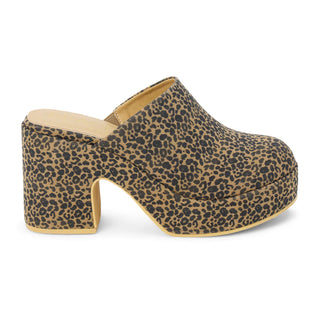 Vegan Leopard Mules - Chunky Block Heel Platform