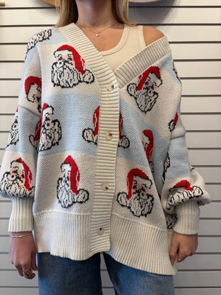 The Jolly Checkered Santa Cardigan