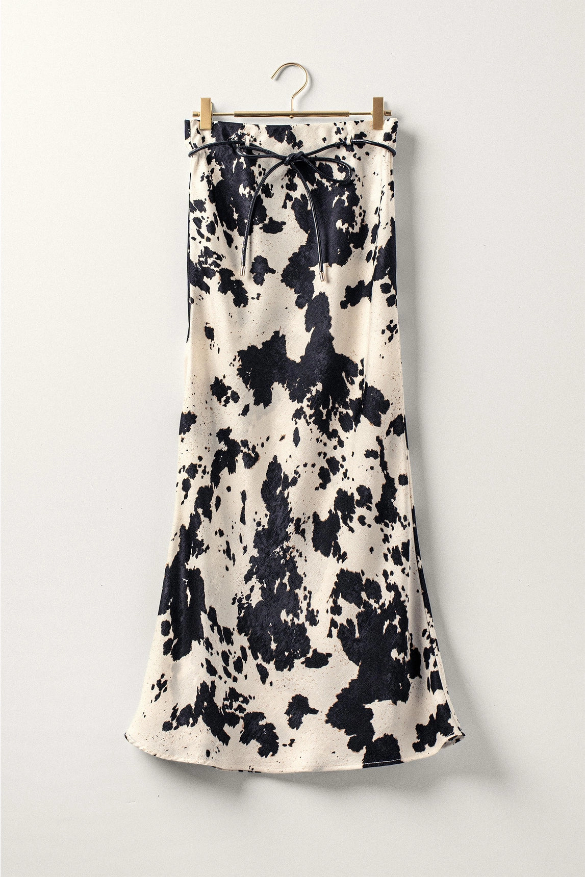 cowhide skirt with a tie