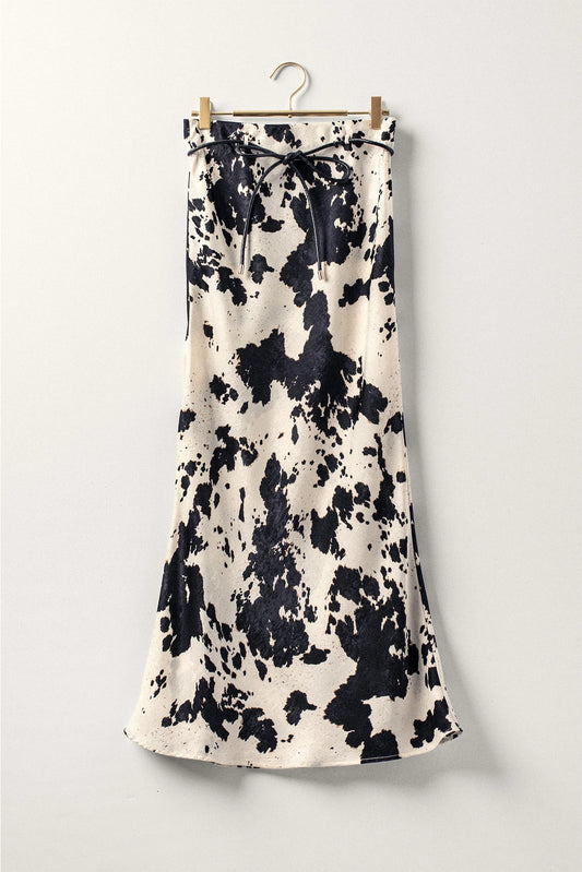 cowhide skirt with a tie