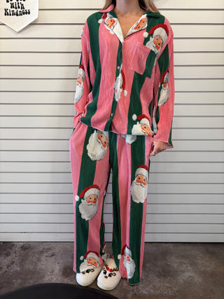 Day-to-Night Santa Broderie PJ Set