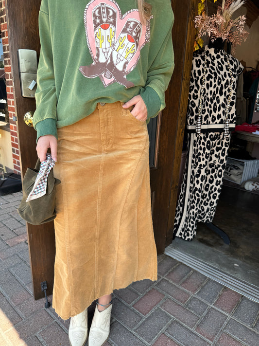 STRETCH CORDUROY MERMAID SKIRT