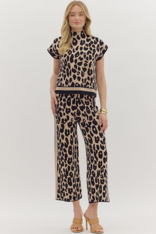 Animal print high-waist pant