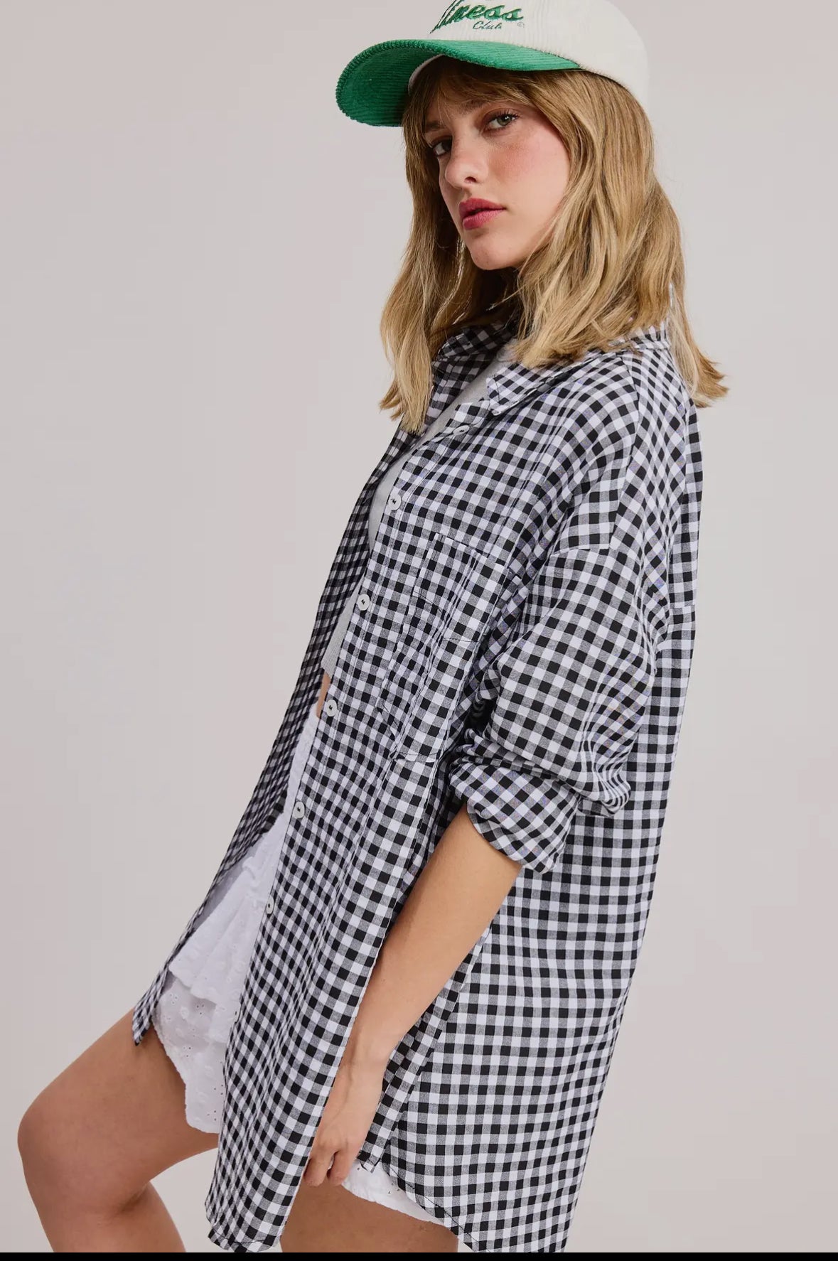 Oversized Gingham Button
Down Shirt