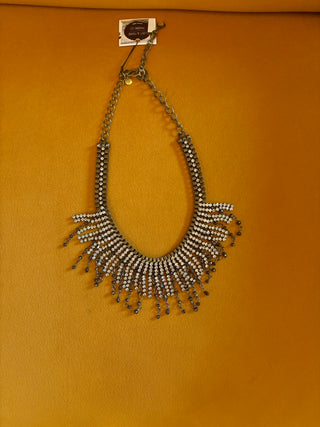 Statement Rhinestone Fringe Necklace