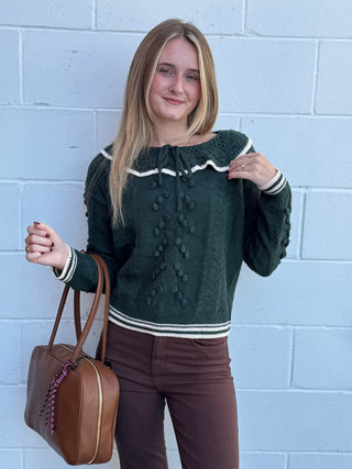 The Vintage Pom-Pom Cable Knit Sweater