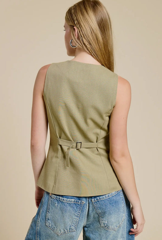 Linen long vest