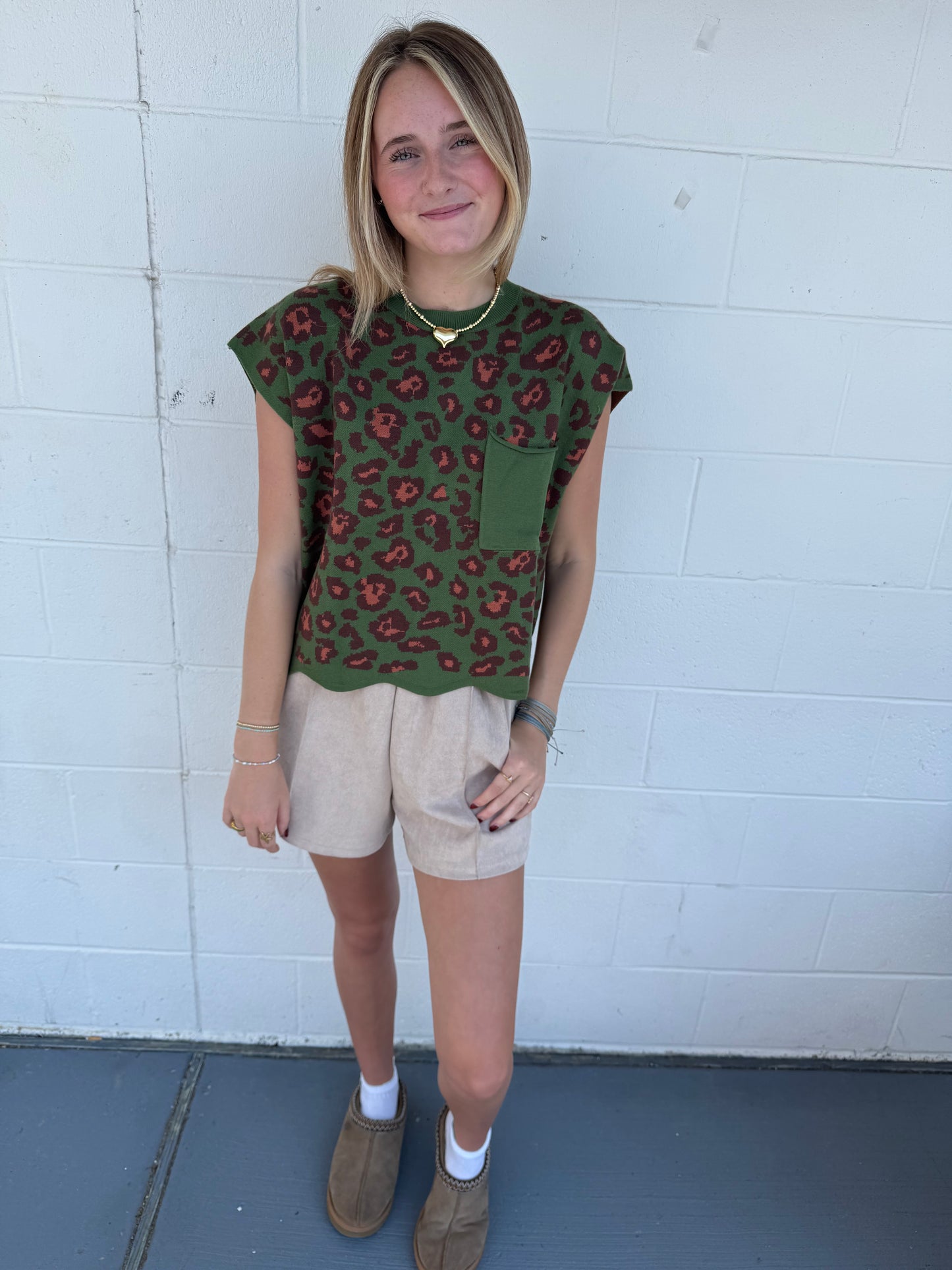 Effortless Edge Animal Print Knit Top