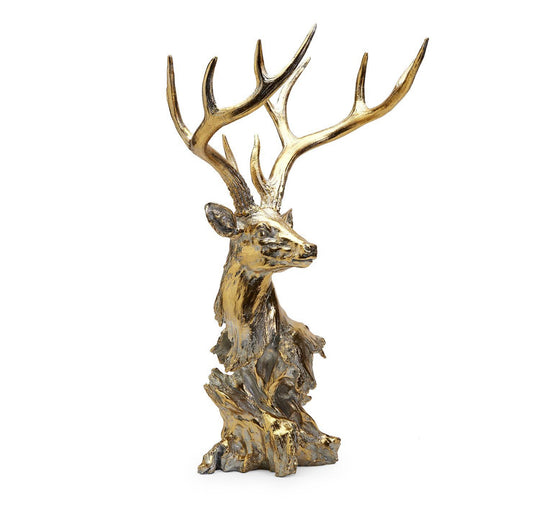 Magnificent Gold Resin Deer