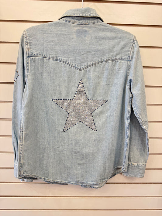 Denim chambray button-up
