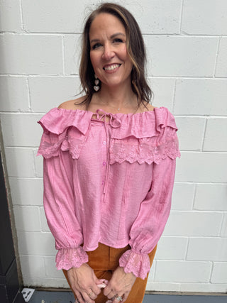 Tiered Ruffle Lace Blouse