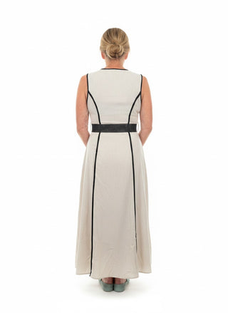 Sleeveless Linen-Blend Wrap Midi Dress