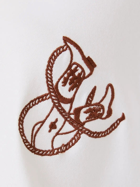 COWGIRL EMBROIDERED JERSEY