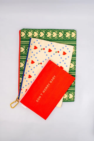 cotton canvas pouchesStationery and trave cherry pattern