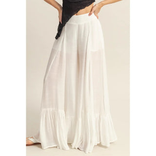 White Lightweight Flowy Pants