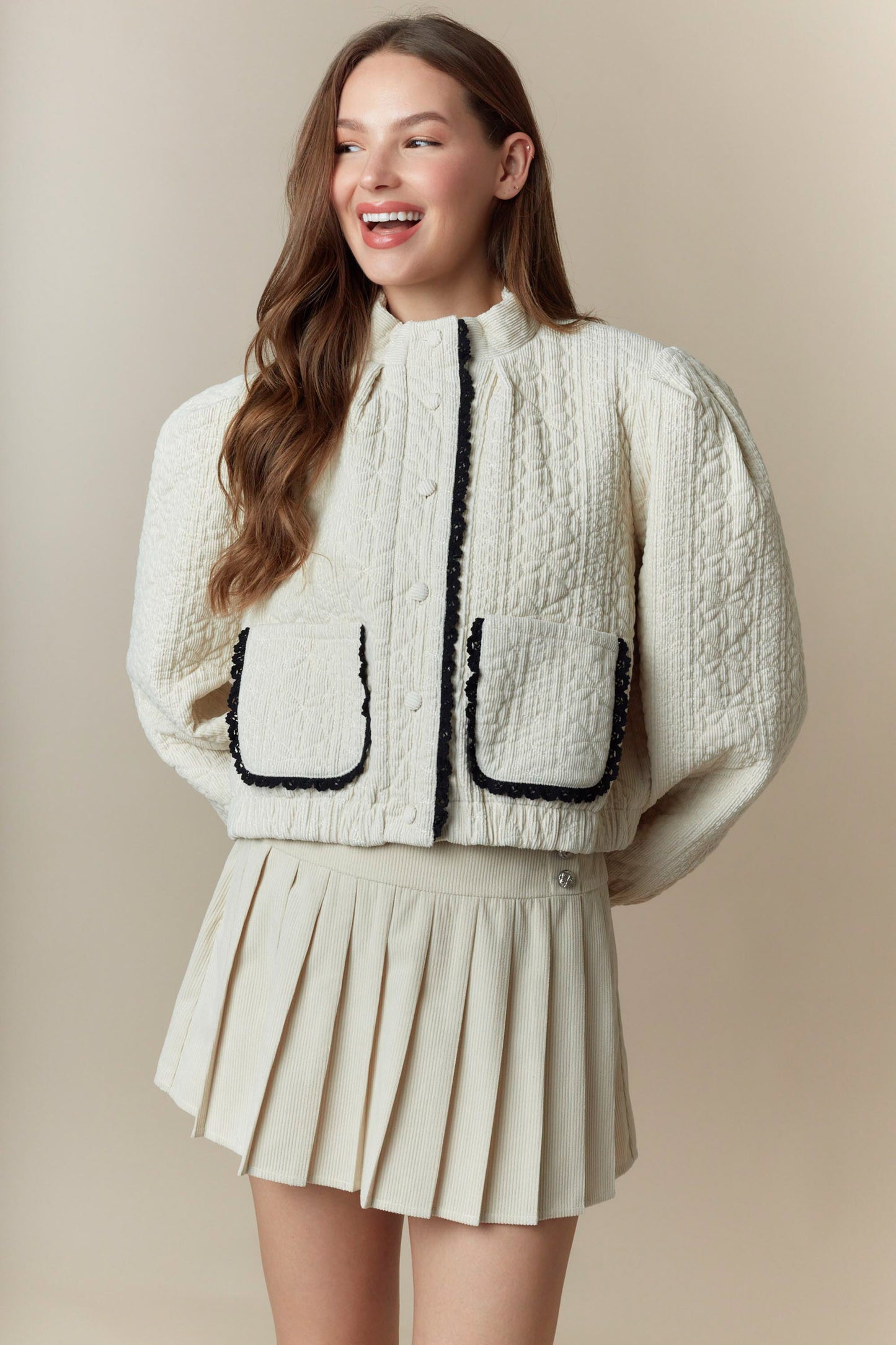 Cream/Black Jacket