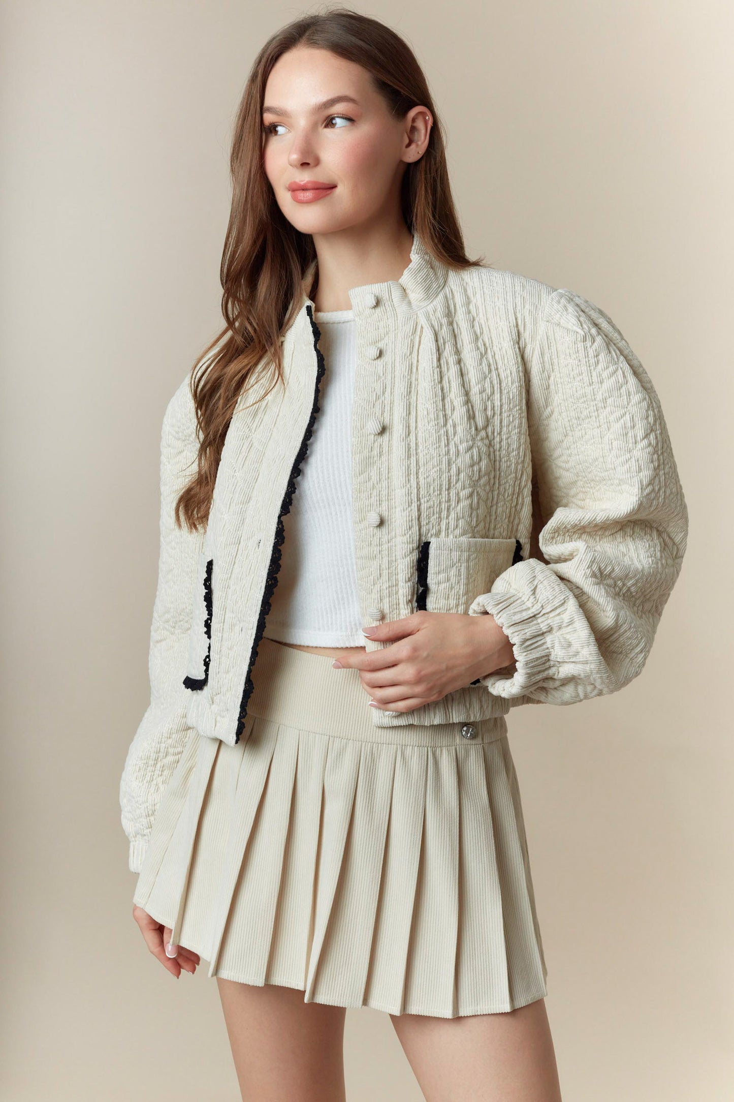 Cream/Black Jacket