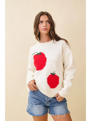 Bold Fruit Print Pullover