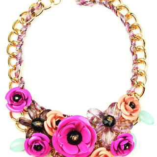 Statement Necklace," "Hot Pink Jewelry," and "Barbiecore Aesthetic," as colorful, chunky gold jewelry is currently a top-trending search category.