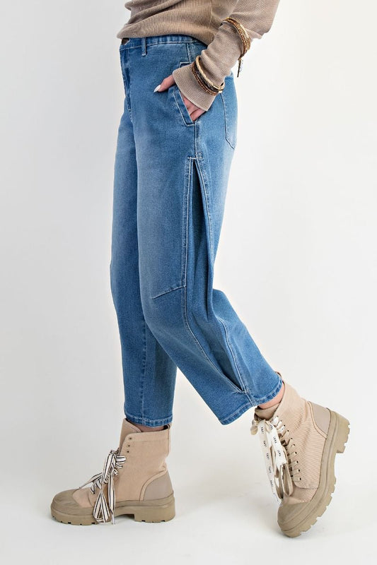 DENIM BARREL PANTS