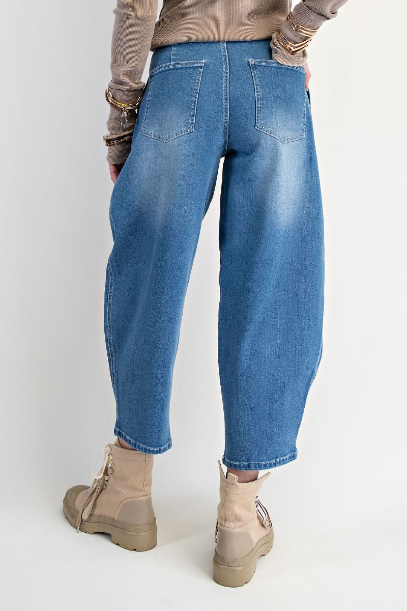 DENIM BARREL PANTS