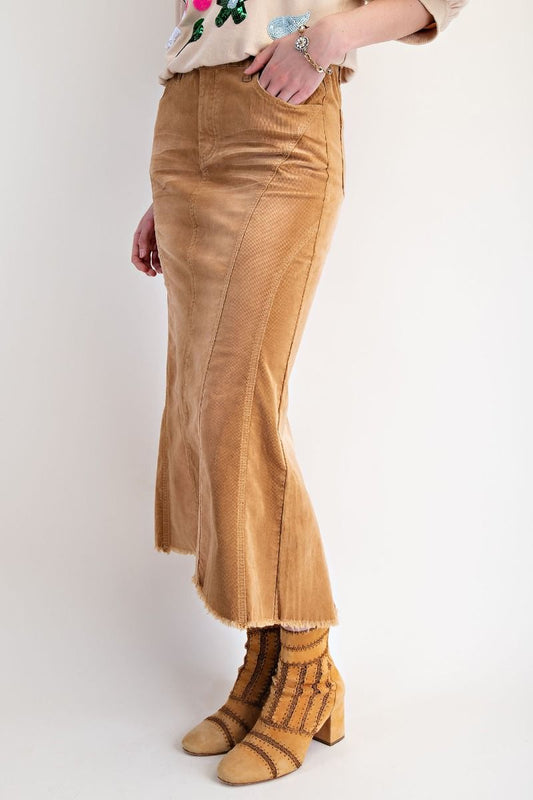 STRETCH CORDUROY MERMAID SKIRT