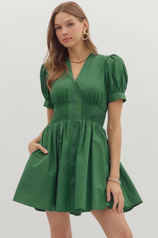 Hunter Green Mini Dress