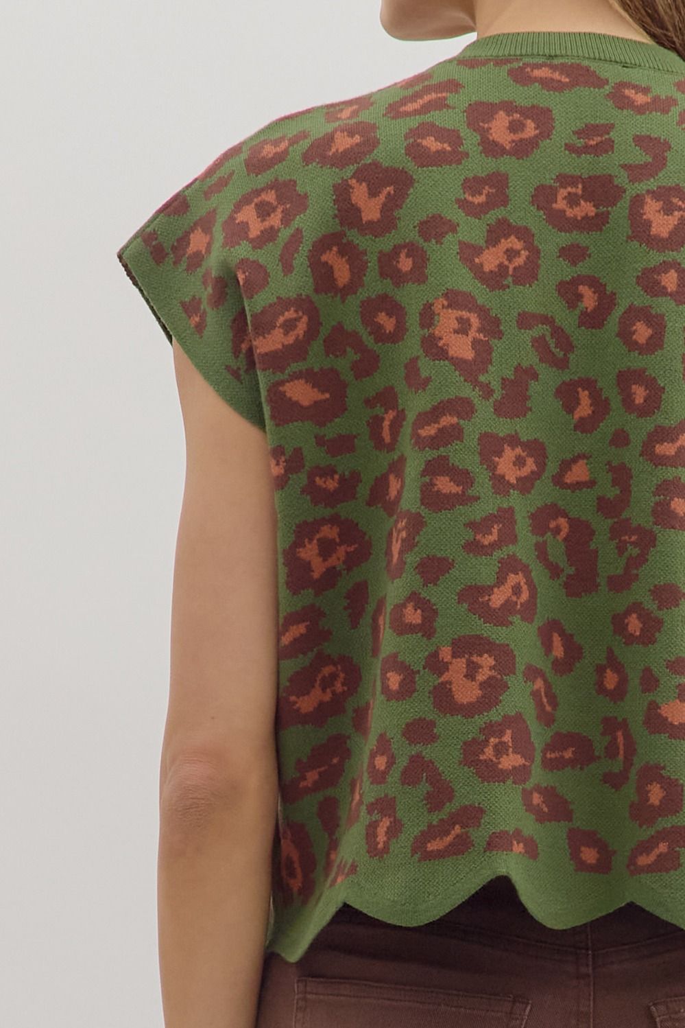 Effortless Edge Animal Print Knit Top