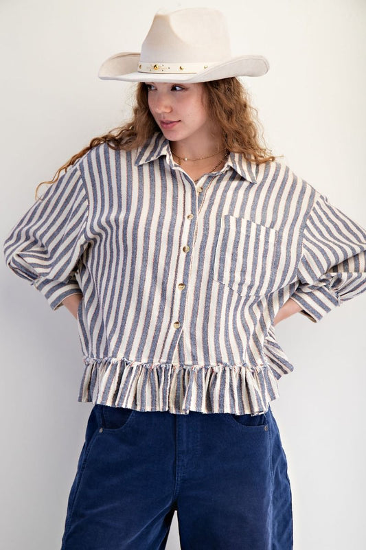 STRIPE LINEN SHIRT