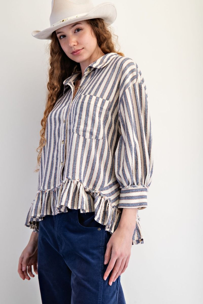 STRIPE LINEN SHIRT