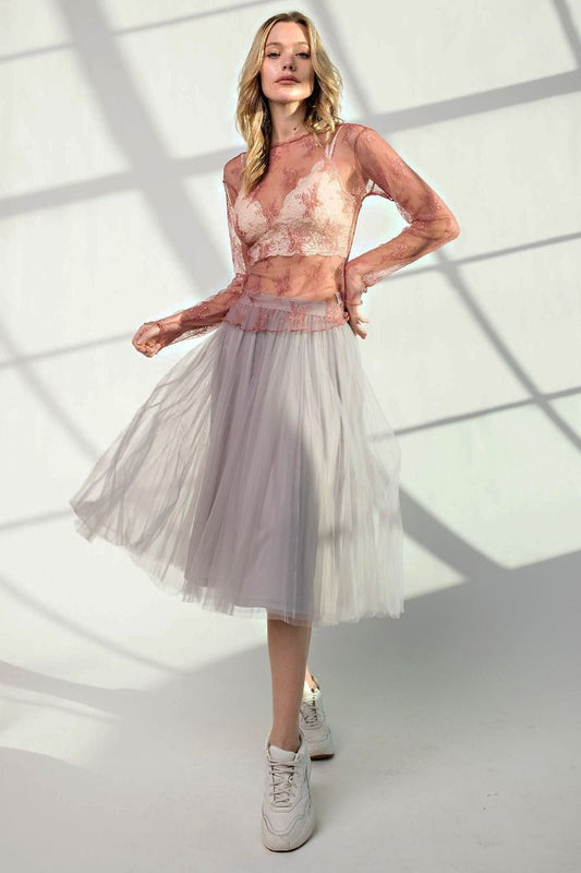 Double mesh ballerina med skirt