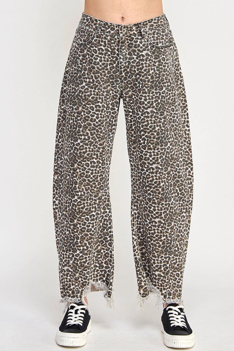Leopard Barrel Jeans