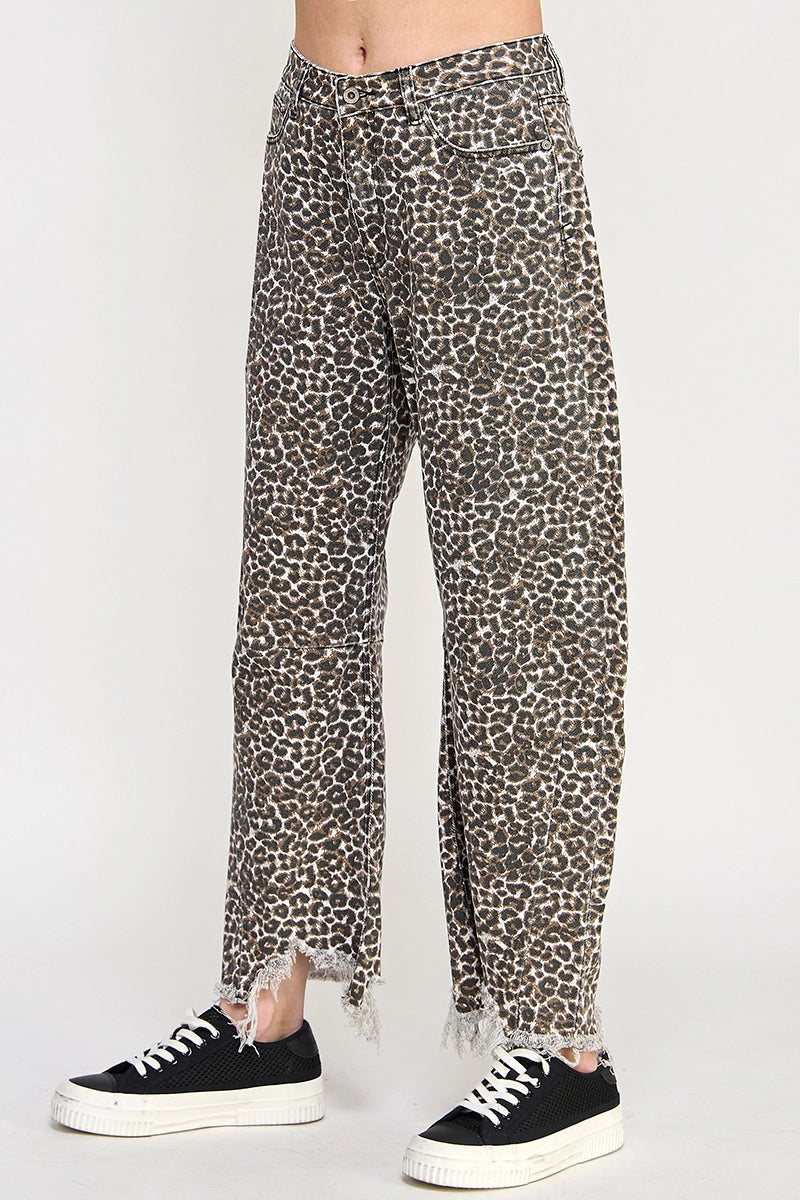 Leopard Barrel Jeans