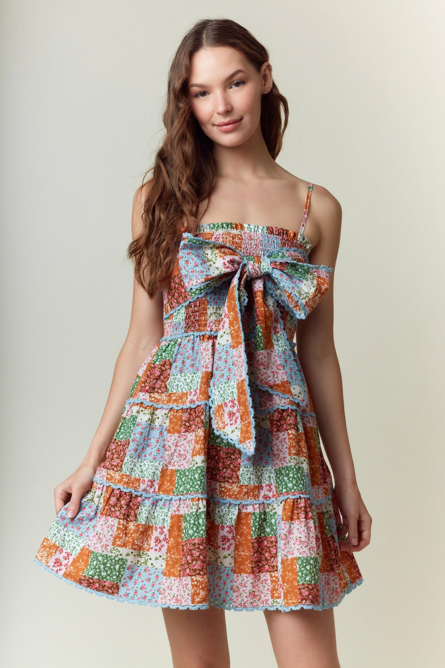 Multicolor Bow Dress Multi/Blue