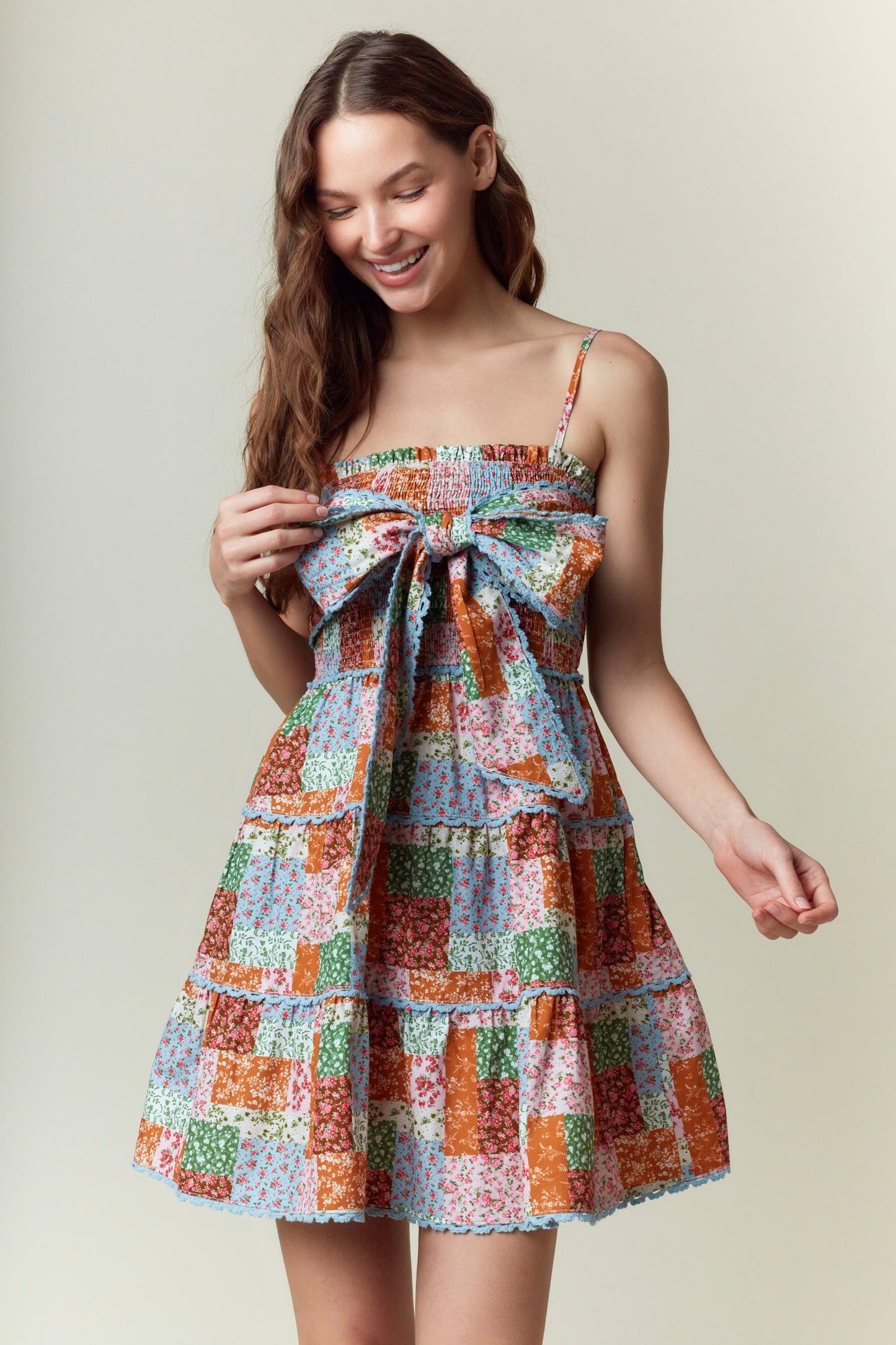 Multicolor Bow Dress Multi/Blue