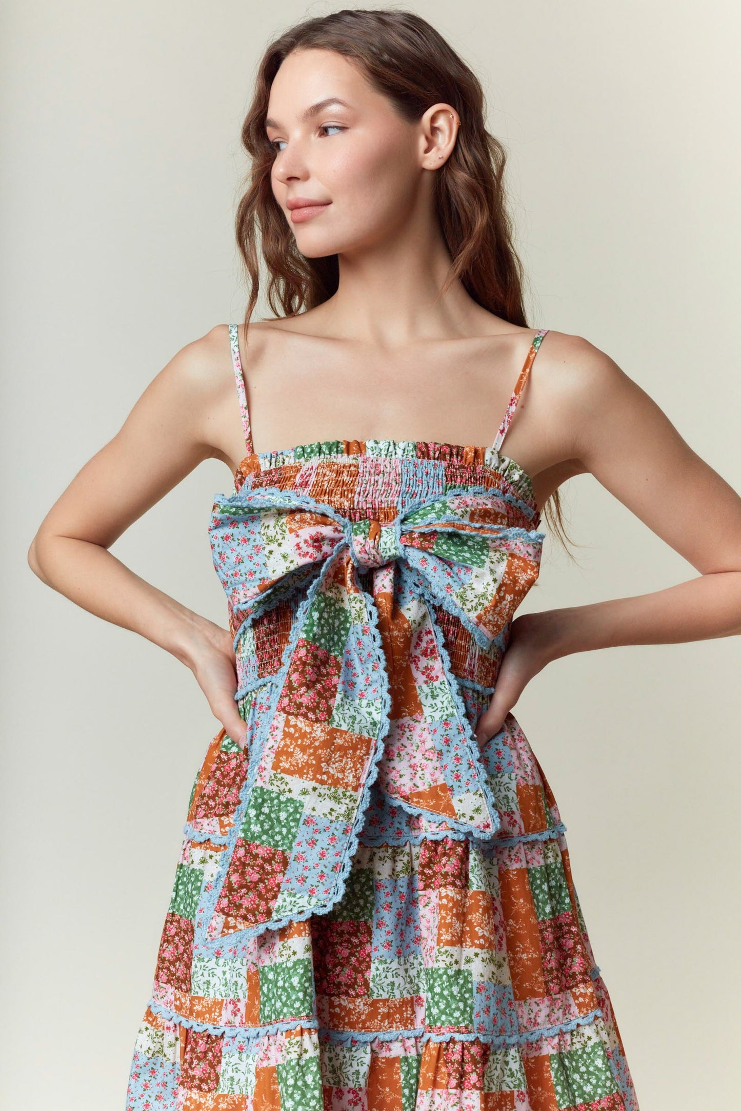 Multicolor Bow Dress Multi/Blue