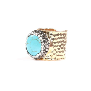 Turquoise gold plated ring