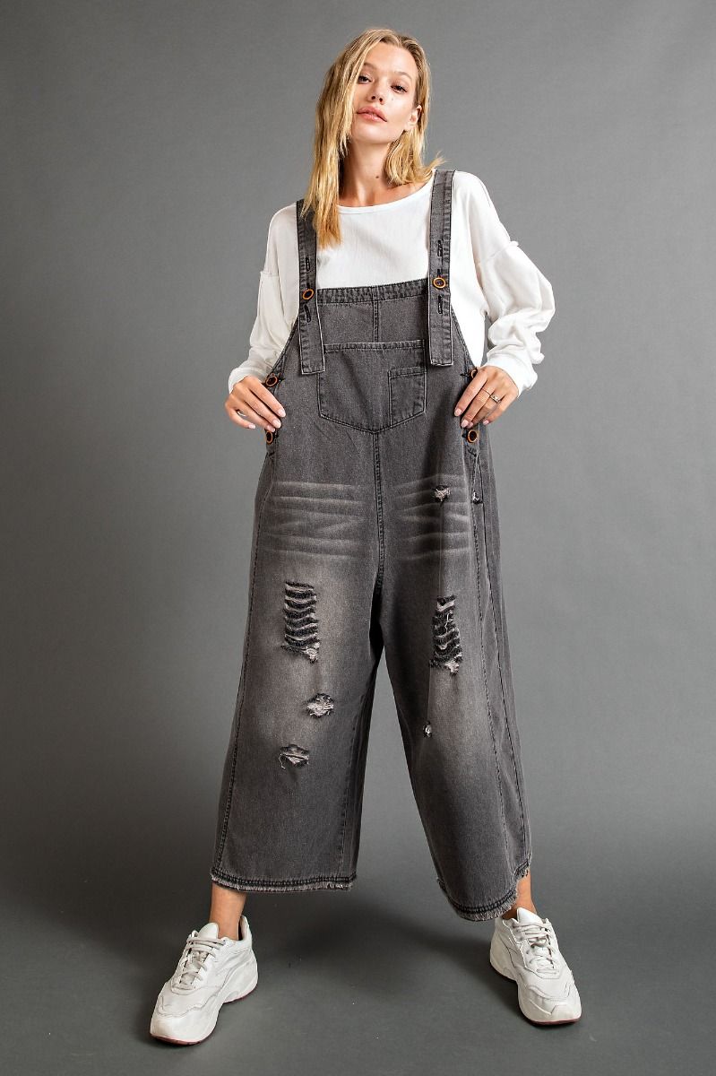 Loose Fit Denim Overalls